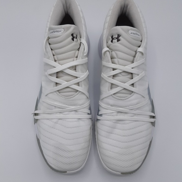 Under Armour Men's Spawn Low Basketball Shoe White - Picture 2 of 6
